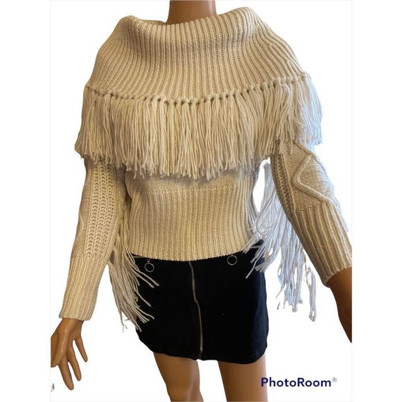 Vintage Willow Root Cropped Cowl Neck Sweater - Picture 1 of 11